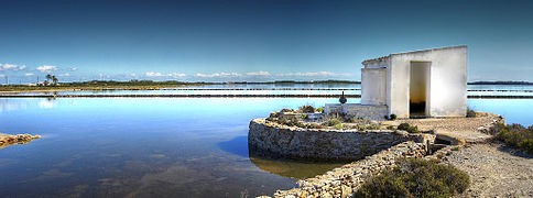 Panorama sur l’Estany Pudent et ses salines, au nord-ouest de l'île.