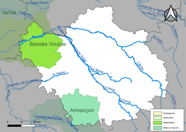 Carte des SAGE au 17 juin 2022 (id en mai 2024).