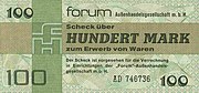 100-Mark-Forumscheck (Vorderseite)