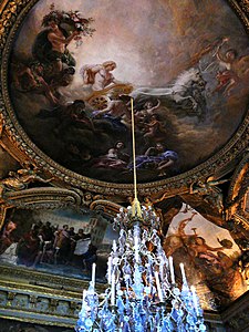 Ceiling in the Salon of Apollo, depicting the Sun Chariot of Apollo