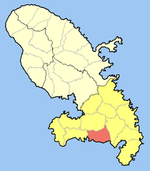 Location of the commune (in red) within Martinique