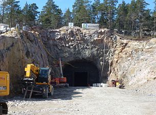 Tunnelarbeten, södra sidan, april 2015.