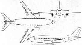 Ту-184 в трёх проекциях