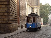 Zabytkowy tramwaj na ulicy Dominikańskiej (2005)