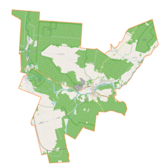 Mapa konturowa gminy Inowłódz, u góry po lewej znajduje się punkt z opisem „Konewka”