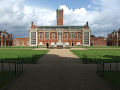 The dining hall and the quad, seen from Big School