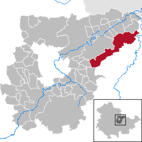 Poziția Saaleplatte pe harta districtului Weimarer Land