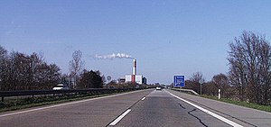 Müll-Heiz-Kraftwerk Bremerhaven an der Bundesautobahn 27