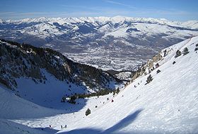 Vue aérienne de la station.