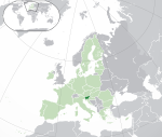 Map showing Slovenia in Europe