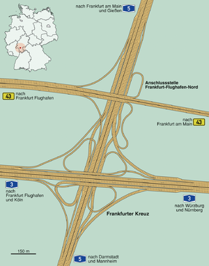 Übersichtskarte Frankfurter Kreuz