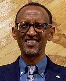 Close up profile picture of Paul Kagame, seated at the 2009 World Economic Forum