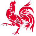 Le coq hardi rouge du drapeau de la Wallonie qui est le symbole officiel de la Région wallonne conformément à l'article 2 du décret régional du 23 juillet 1998 déterminant le jour de fête et l'emblème propres à la Région wallonne[7]. Il s'agit du symbole le plus emblématique de la Wallonie[6].