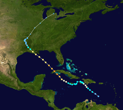 Trajectoire totale de l'ouragan Gustav