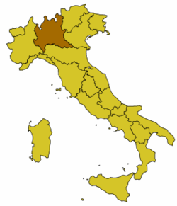 Lombardia régió elhelyezkedése