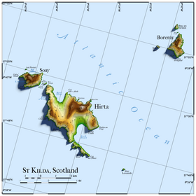 Carte topographique de Saint-Kilda.