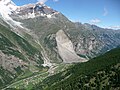 Mattervispa unterhalb von Randa mit dem Bergsturz von 1991