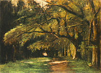 Schilderij van het park, door Mihály Munkácsy.