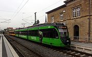 Gekoppelde sneltrams in Steinsfurt.