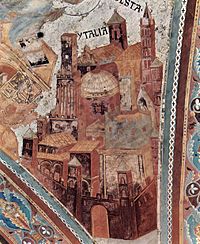 Voutes. Les évangélistes : Saint Marc en Italie : bâtiments de Rome. Cimabue