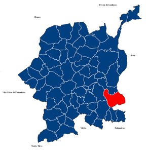 Localização no município de Guimarães