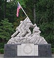 statue made according to the photograph Raising the Flag on Iwo Jima, but this is not the exact photograph itself as is discussed in the article