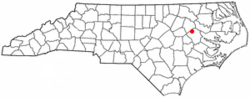 Location of Falkland, North Carolina