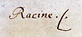 signature de Jean Racine