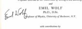 signature d'Emil Wolf