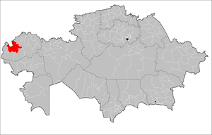 Location of Kaztalov District in Kazakhstan