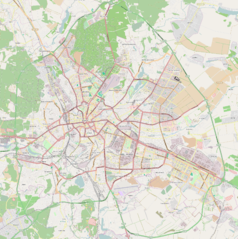 Mapa konturowa Charkowa, blisko centrum na lewo znajduje się punkt z opisem „monastyr Pokrowski”