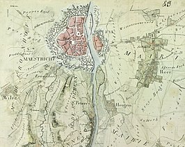 Maastricht op de Tranchotkaart uit de Franse tijd (ca. 1815)