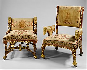 Armchair, 1870–1875, rosewood and prickly juniper veneer, Metropolitan Museum of Art