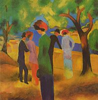 August Macke, Mergh yn jerkyn gwyrdh, 1913