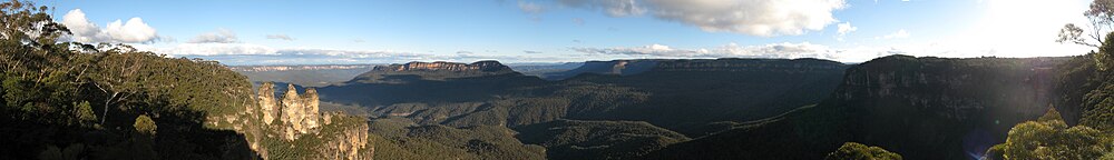 Panorama Modrih planina s Echo Pointa, Katoomba