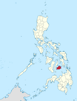 Mapa de Filipinas con Bohol resaltado