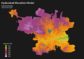 Image 1The elevation model of Hyderabad and Secunderabad areas, created using ASTER GDEM v2 Data. (from Geography of Hyderabad)