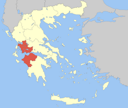 Location of Wast Greece