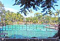 View of pool through railings