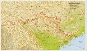 Carte de la frontière entre la république populaire de Chine et le Viêt Nam