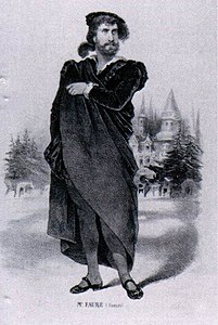 Faure en Hamlet (1877), gravure anonyme.