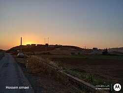 نمایی از روستای داربلوط به هنگام غروب آفتاب(شهریور ۱۴۰۲)