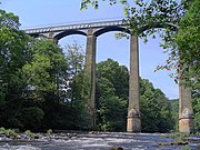 Zicht op het aquaduct en de Dee