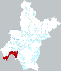 武漢市中の漢南区の位置