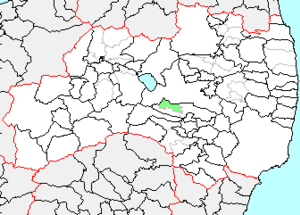 岩瀬村の県内位置図