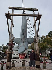 Pintu masuk wahana Jaws yang sekarang ditutup di Universal Studios Florida.