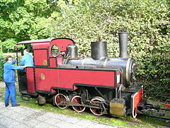 Uma locomotiva Decauville de 1920.