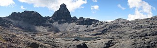 Bergsee Pintadacocha, im Hintergrund der Cerro Pintadacocha