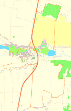 Mapa konturowa Wodzisława, po prawej znajduje się punkt z opisem „Piaski Wodzisławskie”