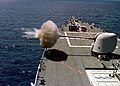 5"/54 caliber Mark 45 gun firing